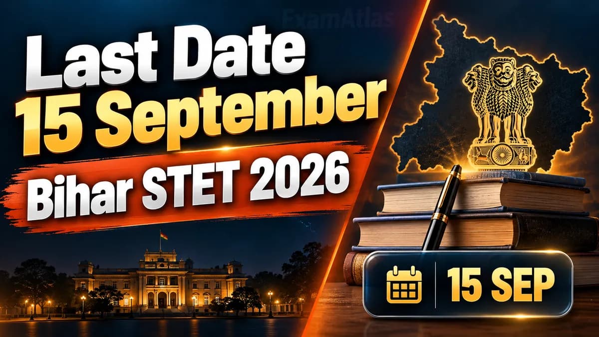 Bihar STET 2026 apply online last date 15 September, BSEB notification details