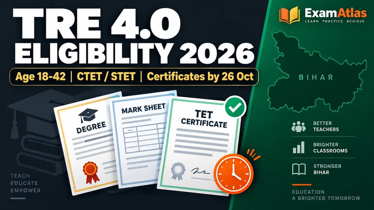 BPSC TRE 4.0 Eligibility 2026: Age Limit, TET, Degree and Subject Group Rules