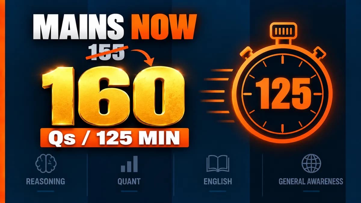 IBPS Clerk Exam Pattern 2026: Revised Mains with 160 Questions in 125 Minutes