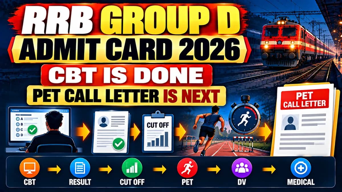 RRB Group D Admit Card 2026: The CBT Is Done, the PET Call Letter Is Next