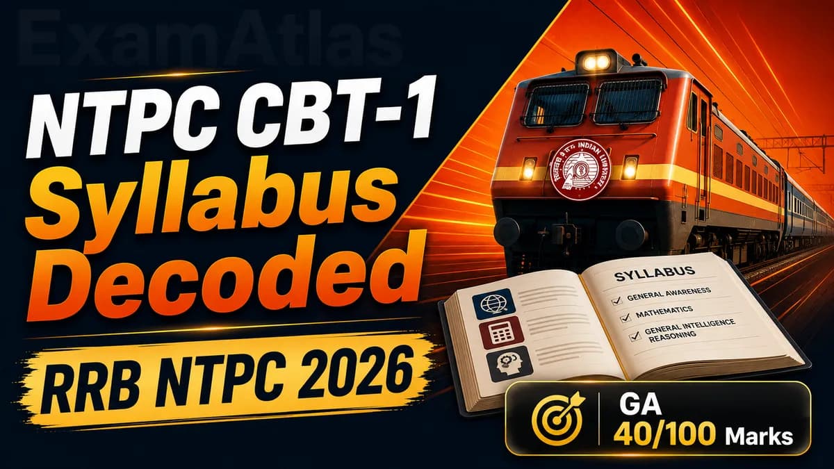 RRB NTPC CBT-1 Syllabus and Section Weightage: The Full Break-up