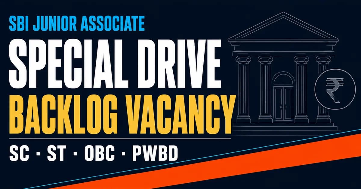 SBI Clerk Special Recruitment Drive 2026: 1,538 Posts for SC, ST and OBC
