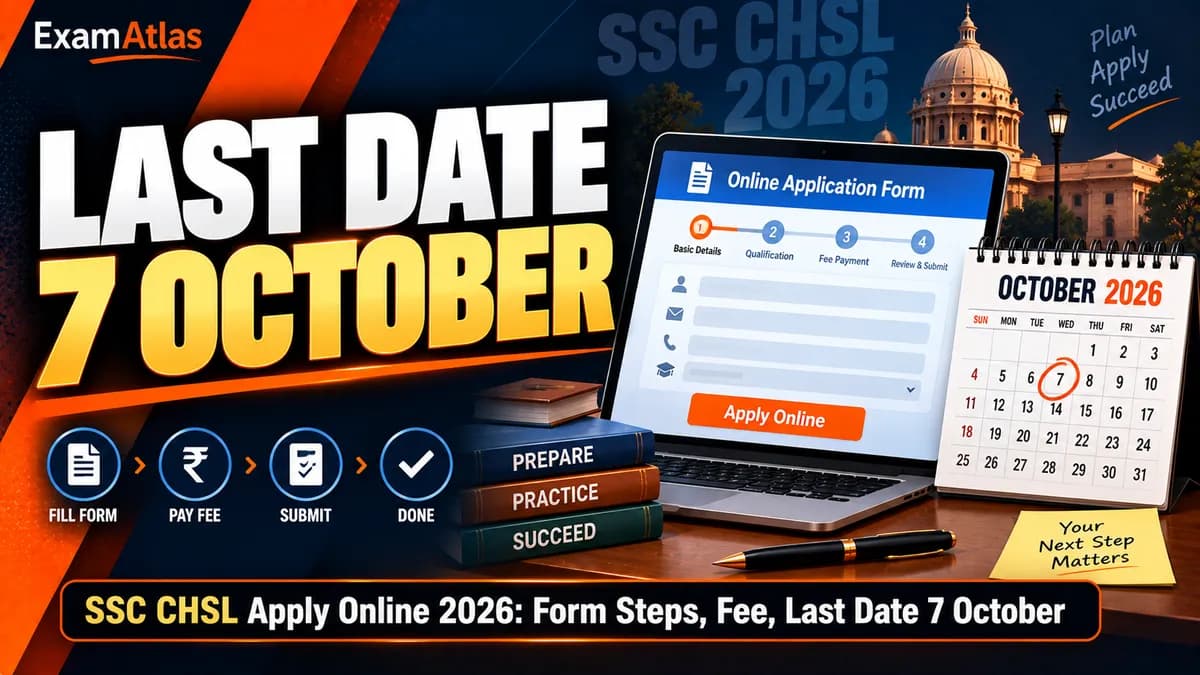 SSC CHSL Apply Online 2026: Form Steps, Fee, Last Date 7 October