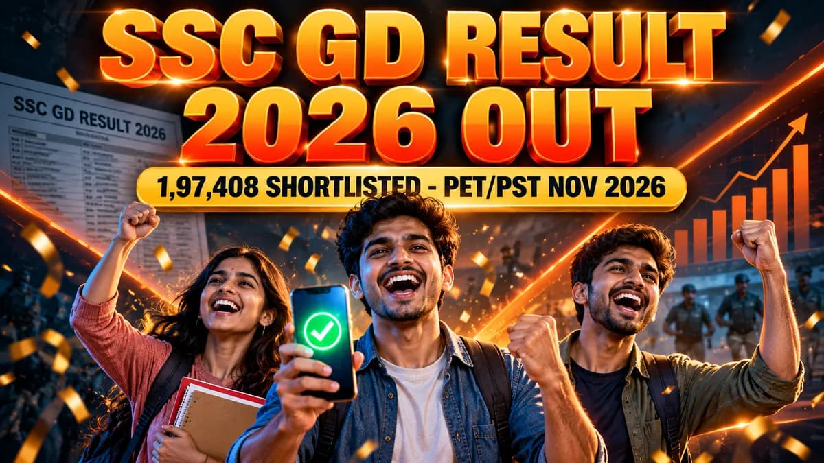 SSC GD Result 2026 Out: 1,97,408 Shortlisted, Cut Off & Merit List PDF