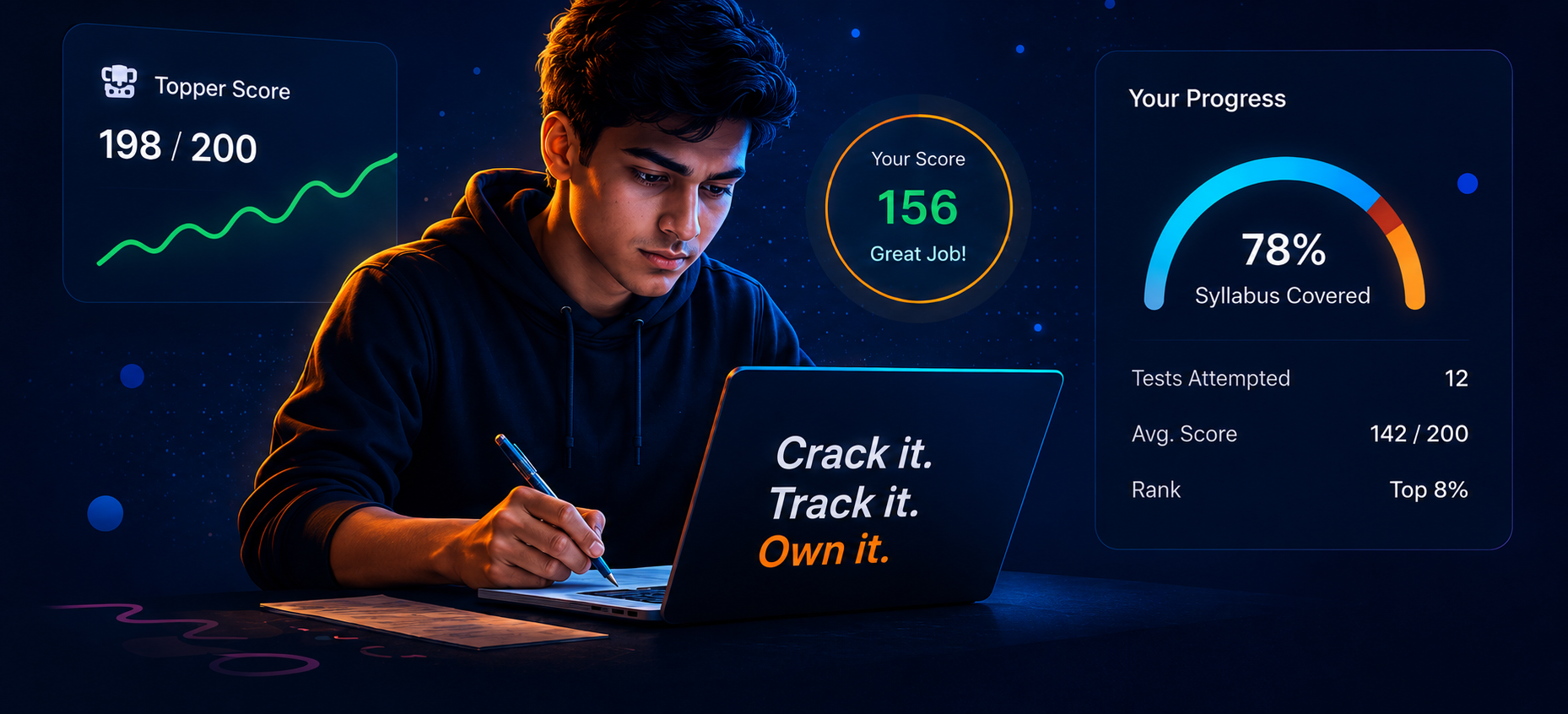 A student preparing for exams with ExamAtlas